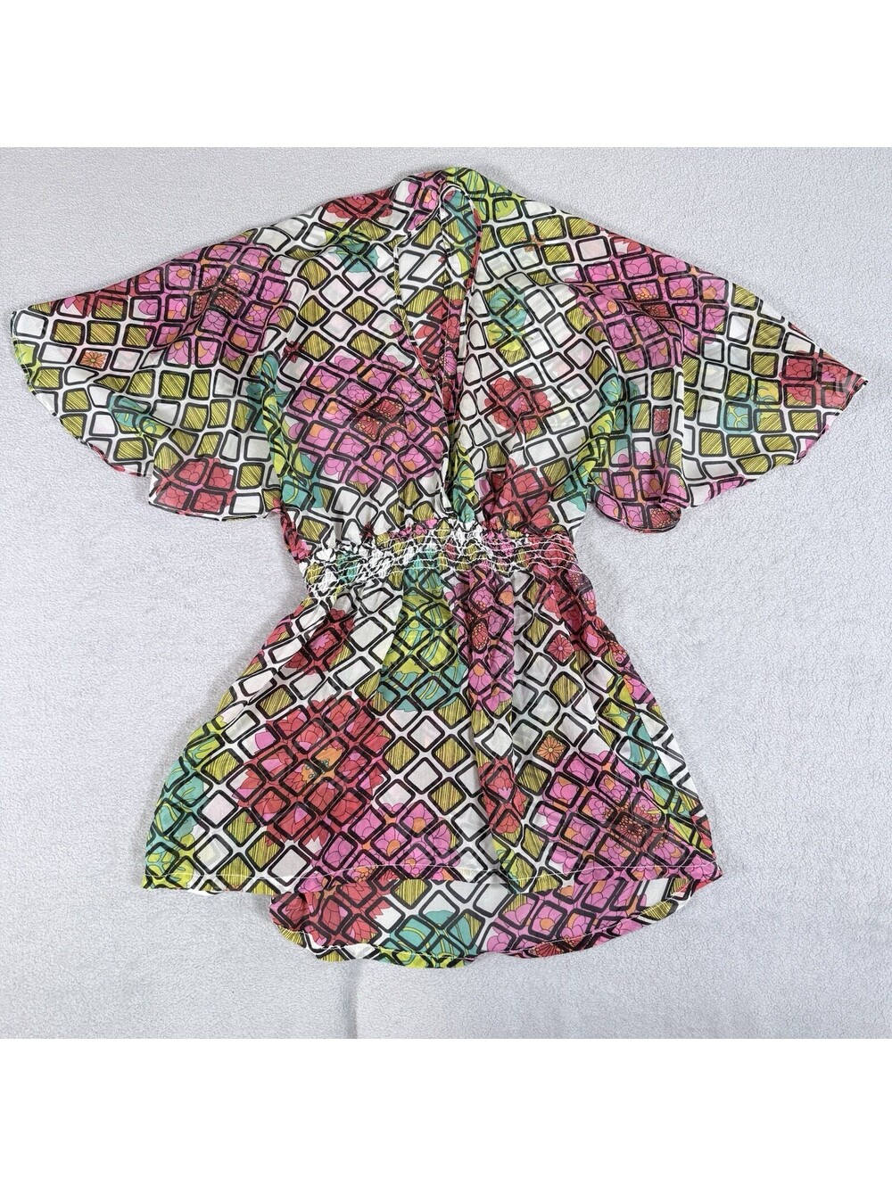 TRINA TURK 100% SILK SPA &‎ SWIM COLLECTION Top COVER UP LONG SLEEVE SIZE XS